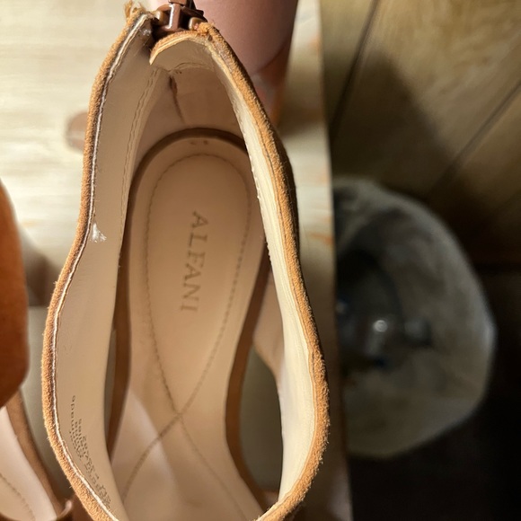 Leather upper Alfani peep toe booties - Picture 9 of 11